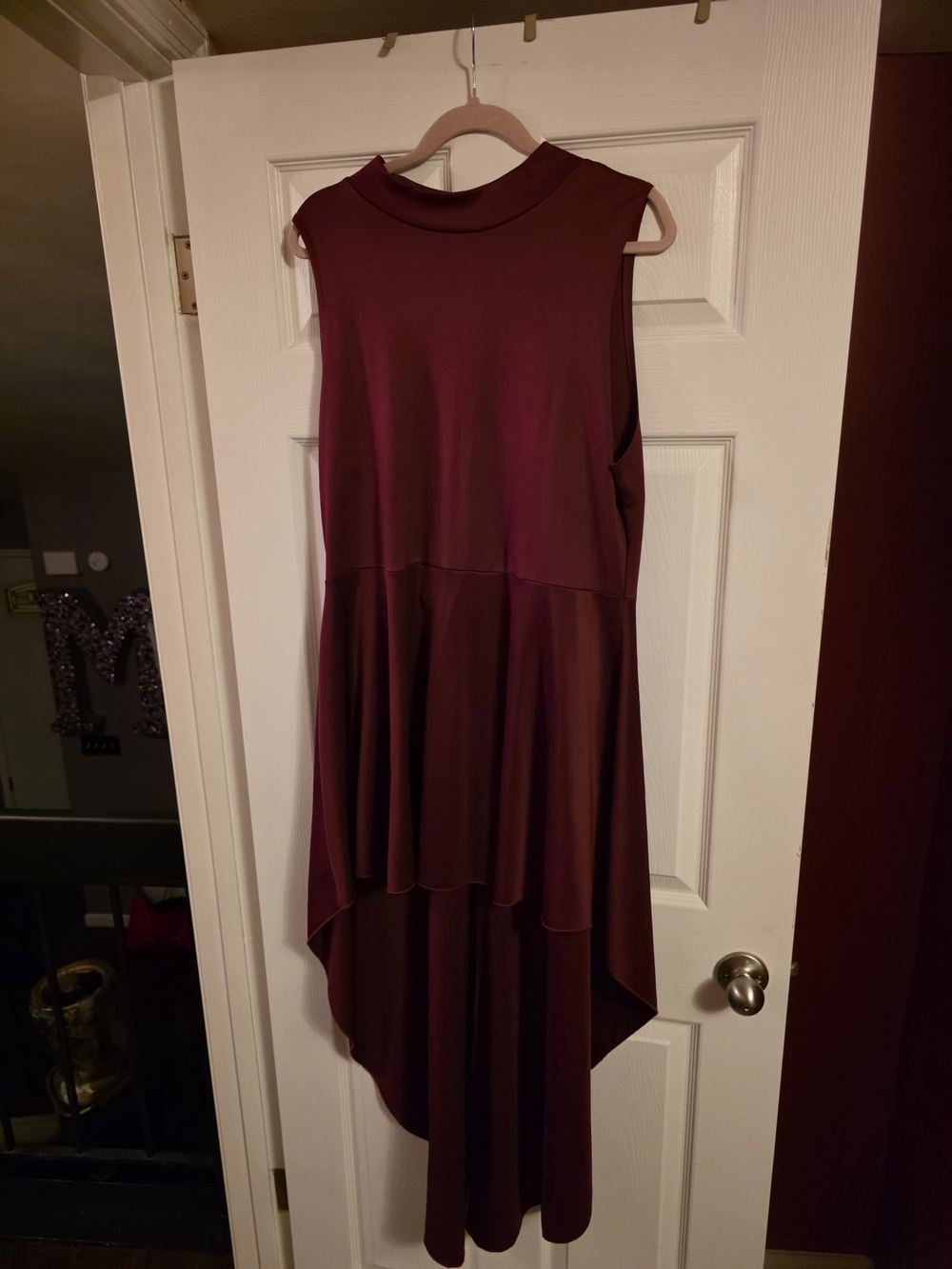 Sleeveless High-Low Burgundy Women’s Top